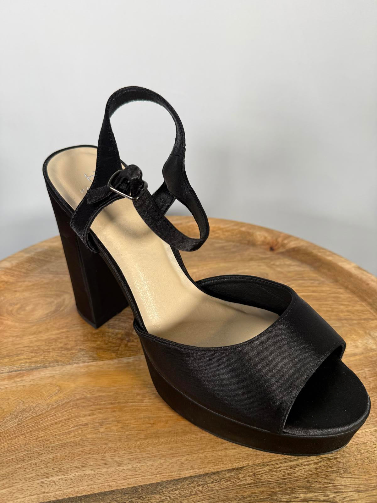 French Connection Black Platform Block Heel Sandals US 9 NWB