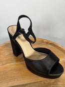 French Connection Black Platform Block Heel Sandals US 9 NWB