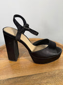 French Connection Black Platform Block Heel Sandals US 9 NWB