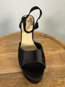 French Connection Black Platform Block Heel Sandals US 9 NWB
