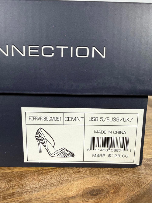 French Connection Cement Studded Pumps Pointed Toe Heels Size US 8.5 NWB