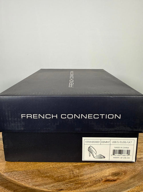 French Connection Cement Studded Pumps Pointed Toe Heels Size US 8.5 NWB