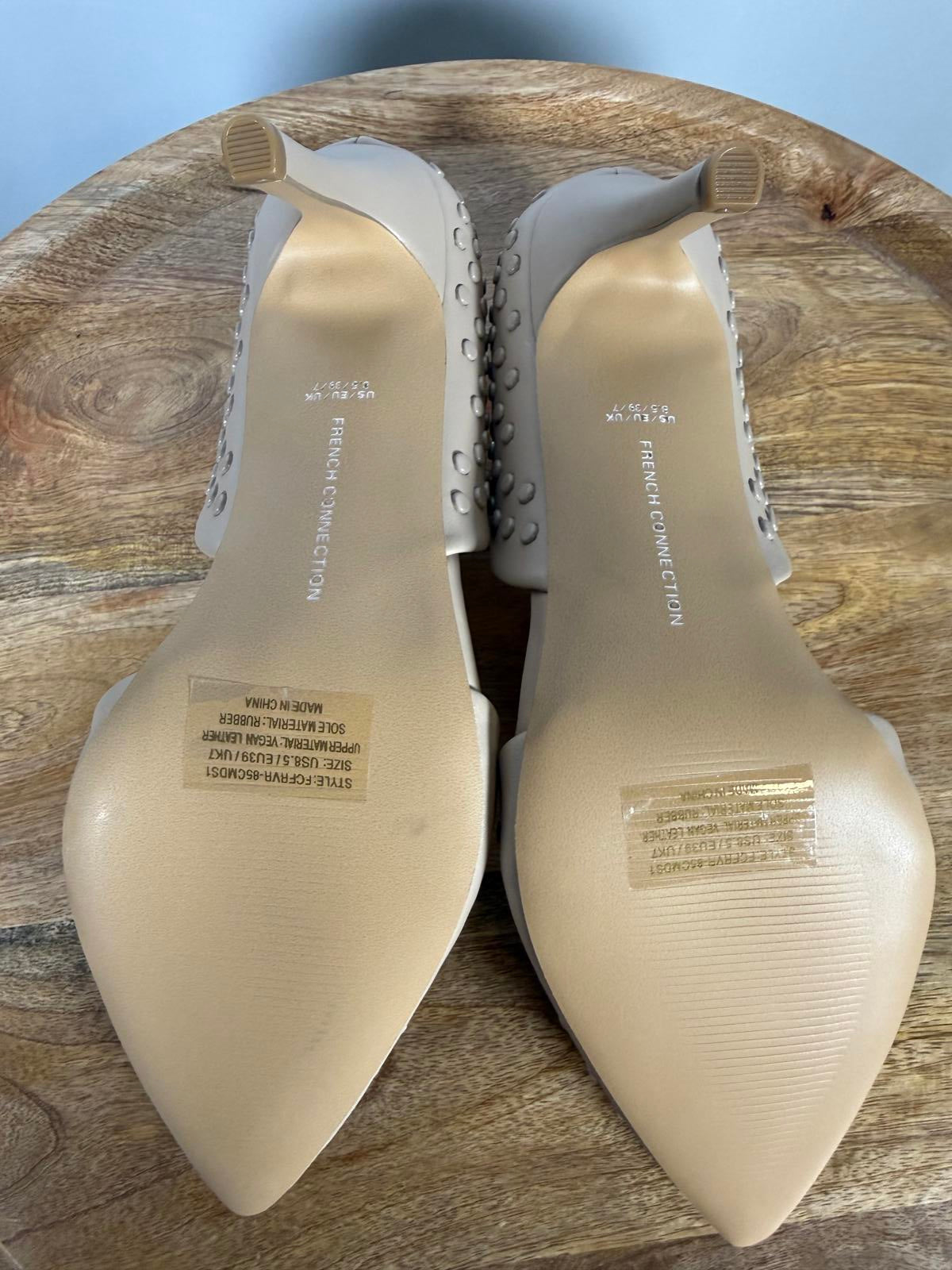 French Connection Cement Studded Pumps Pointed Toe Heels Size US 8.5 NWB
