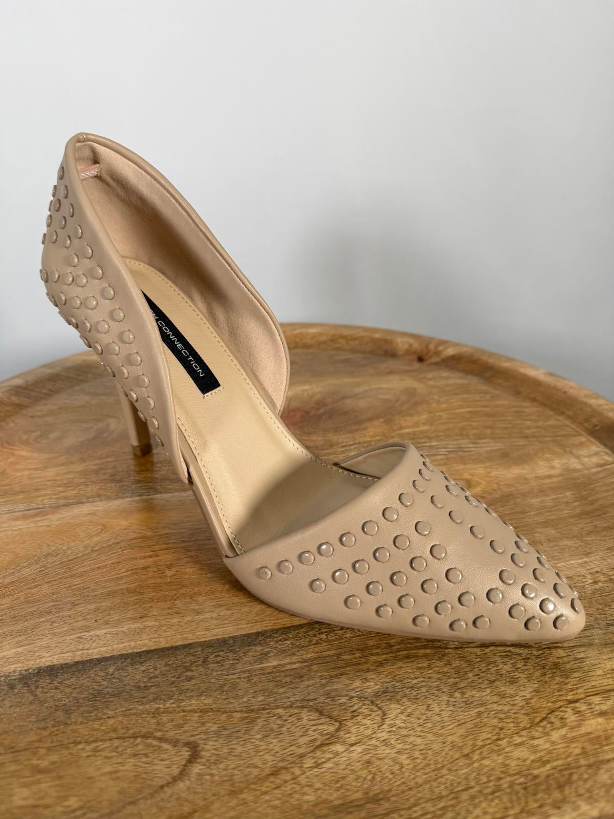 French Connection Cement Studded Pumps Pointed Toe Heels Size US 8.5 NWB