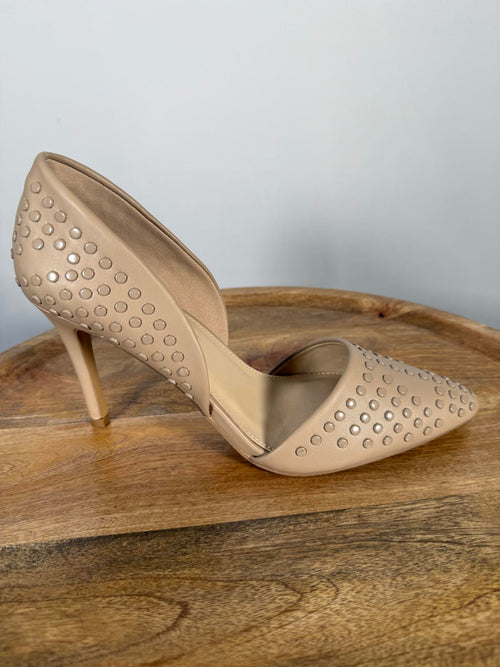 French Connection Cement Studded Pumps Pointed Toe Heels Size US 8.5 NWB