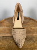 French Connection Cement Studded Pumps Pointed Toe Heels Size US 8.5 NWB