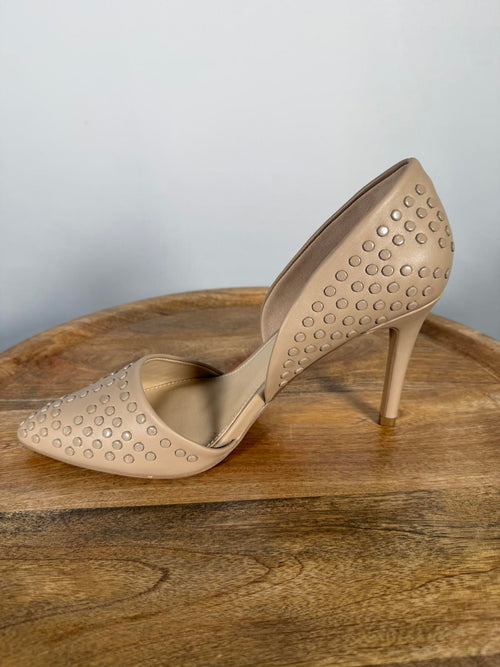 French Connection Cement Studded Pumps Pointed Toe Heels Size US 8.5 NWB