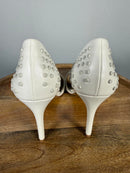 French Connection White Studded Pointed Toe Heels Size US 9.5 NWB