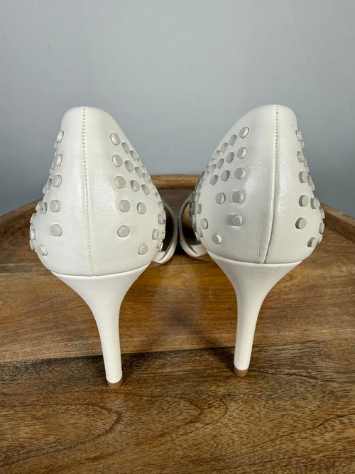 French Connection White Studded Pointed Toe Heels Size US 9.5 NWB