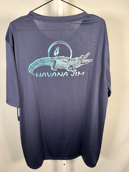 NWT Havana Jim UPF Performance Fishing Shirt Mens Size XXL Moisture Wicking Blue