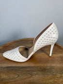 French Connection White Studded Pointed Toe Heels Size US 9.5 NWB