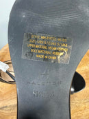Halston Black Ankle Strap Block Heel Sandals Open Toe Size 9.5 NWB