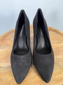 French Connection Black Suede Pointed Toe Kitten Heel Pumps Women’s US 8.5 NWB
