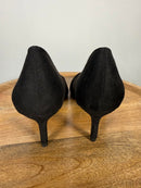 French Connection Black Suede Pointed Toe Kitten Heel Pumps Women’s US 8.5 NWB