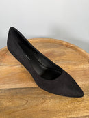 French Connection Black Suede Pointed Toe Kitten Heel Pumps Women’s US 8.5 NWB