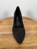 French Connection Black Suede Pointed Toe Kitten Heel Pumps Women’s US 8.5 NWB