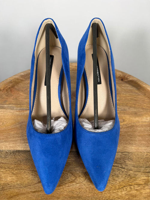 French Connection Royal Blue Suede Pointed Toe Heels Pumps Women’s US 7.5 NWB
