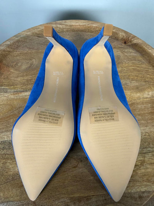 French Connection Royal Blue Suede Pointed Toe Heels Pumps Women’s US 7.5 NWB