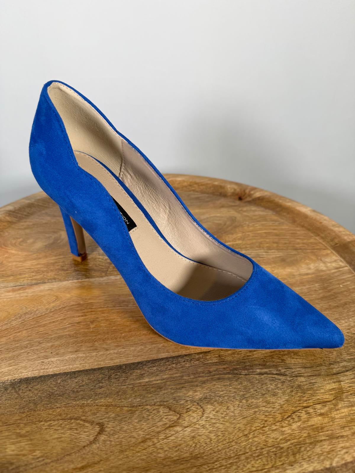 French Connection Royal Blue Suede Pointed Toe Heels Pumps Women’s US 7.5 NWB