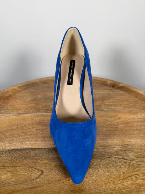 French Connection Royal Blue Suede Pointed Toe Heels Pumps Women’s US 7.5 NWB