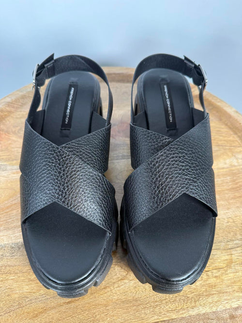 French Connection Black Chunky Platform Sandals Women’s US Size 8.5 NWB