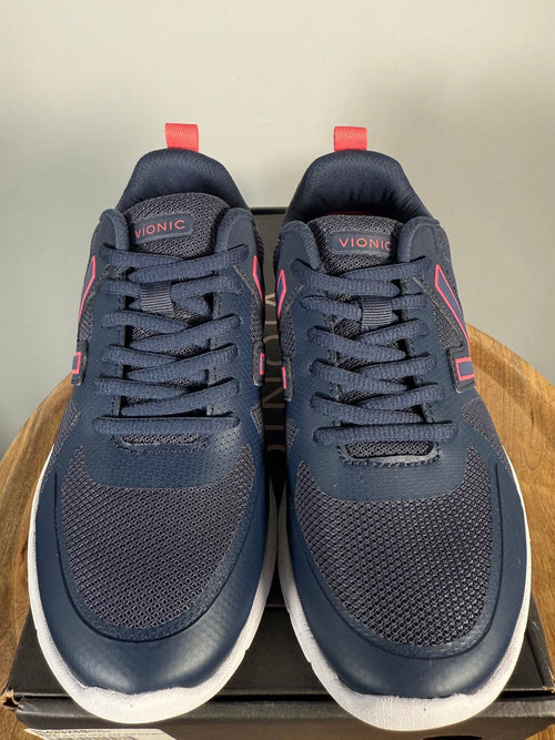 NWB Vionic Miles II Women's Walking Shoes Navy Pink Wide Size 5