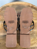 French Connection Black Strappy Flat Sandals Square Toe Slide Women’s US 8.5 NWB