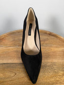 French Connection Black Suede Pointed Toe Pumps Heels Women's US Size 7.5 NWB