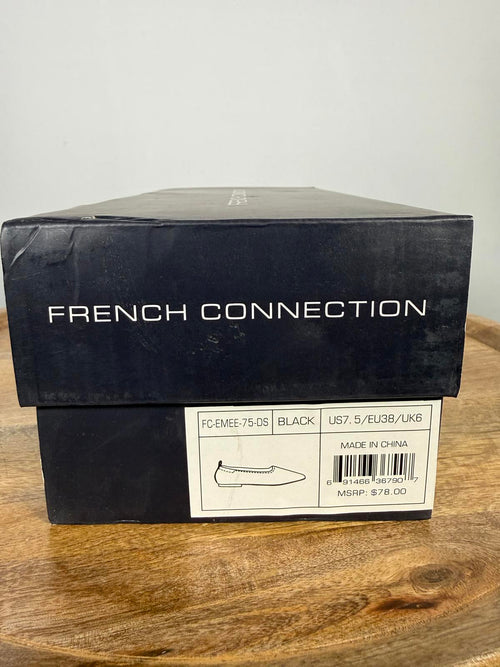 French Connection Black Pointed Toe Flats Slip On Shoe Women’s 7.5 NWB