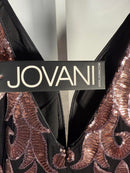 NWT Jovani 3263A Black Rose Sequin Mermaid Gown Size 2 Formal Prom Dress