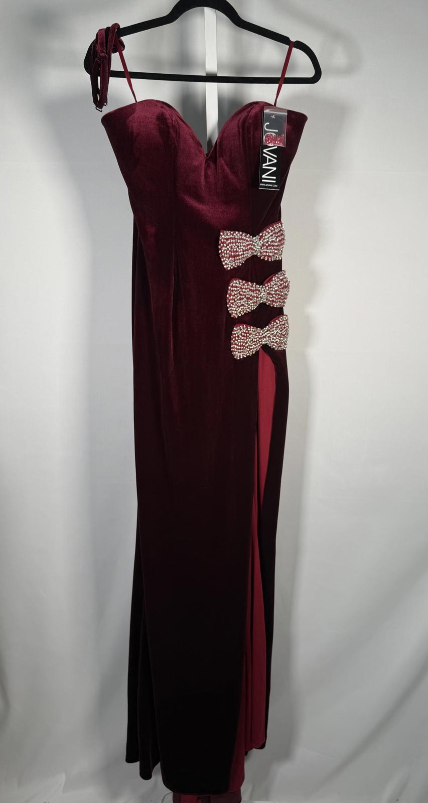 NWT Jovani 42665A Burgundy Strapless Gown Size 8 Formal Prom Dress w/ Straps