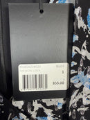 The Kooples Firework Silk Mini Dress Size 1 (US S) Blue Black Floral NWT