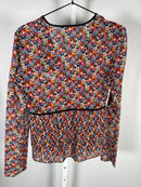 The Kooples Blazing Field Floral Tiered Top Size 0 (US XS) V-Neck NWT