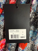 The Kooples Paisley Flowers Silk Mini Dress Size 1 (US S) Wrap V-Neck NWT