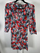 The Kooples Paisley Flowers Silk Mini Dress Size 1 (US S) Wrap V-Neck NWT