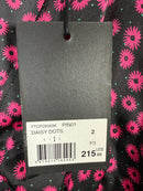 The Kooples Daisy Dots Silk Blouse Size 2 (US M) Black Pink NWT