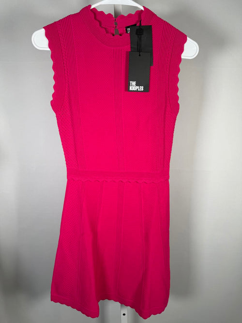 The Kooples Pink Knit Mini Dress Size 2 (US M) Sleeveless Bodycon NWT