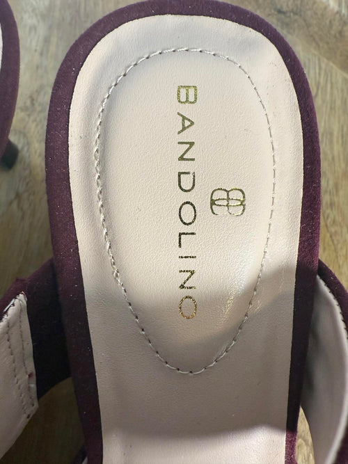 NWB Bandolino Women’s Faux Suede Pointed Toe Mule Heels Burgundy Multi Size 7