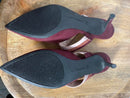NWB Bandolino Women’s Faux Suede Pointed Toe Mule Heels Burgundy Multi Size 7