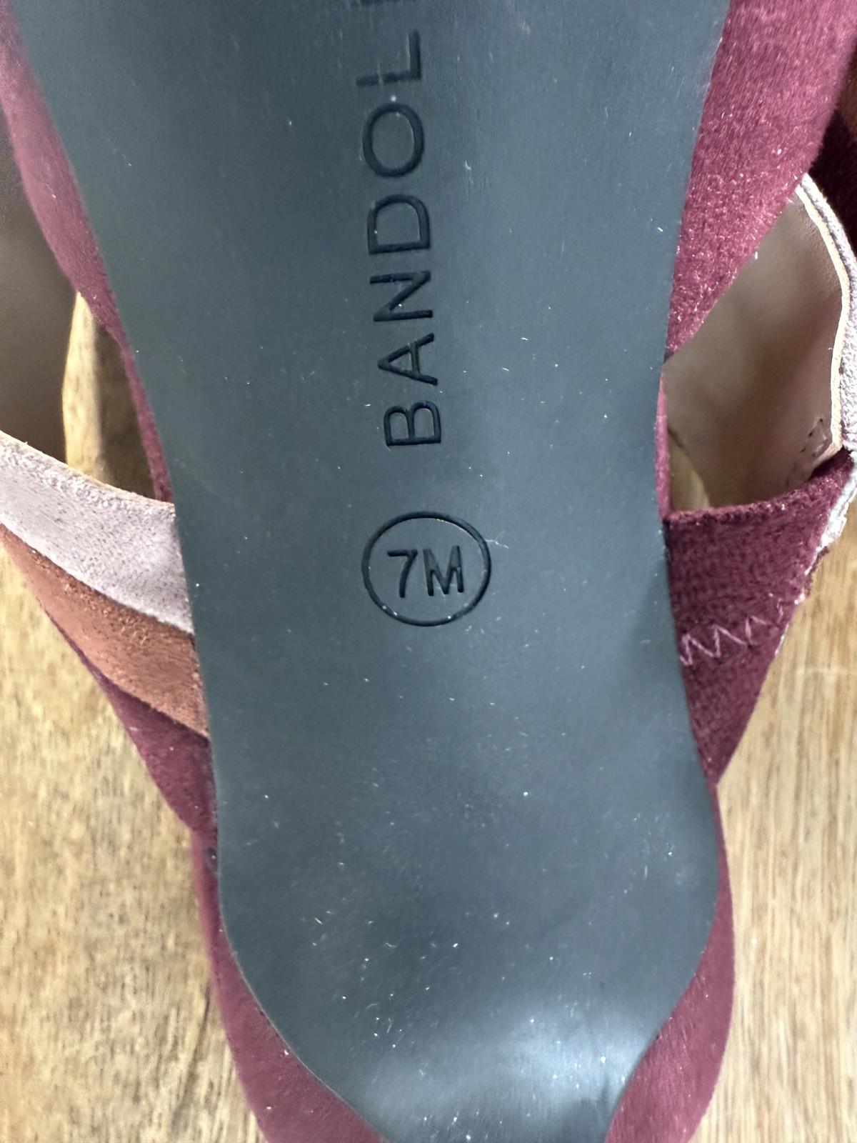 NWB Bandolino Women’s Faux Suede Pointed Toe Mule Heels Burgundy Multi Size 7