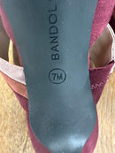 NWB Bandolino Women’s Faux Suede Pointed Toe Mule Heels Burgundy Multi Size 7