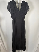 The Kooples Crazy Flounces Black Ruffle Maxi Dress Size 1 (US Small) NWT