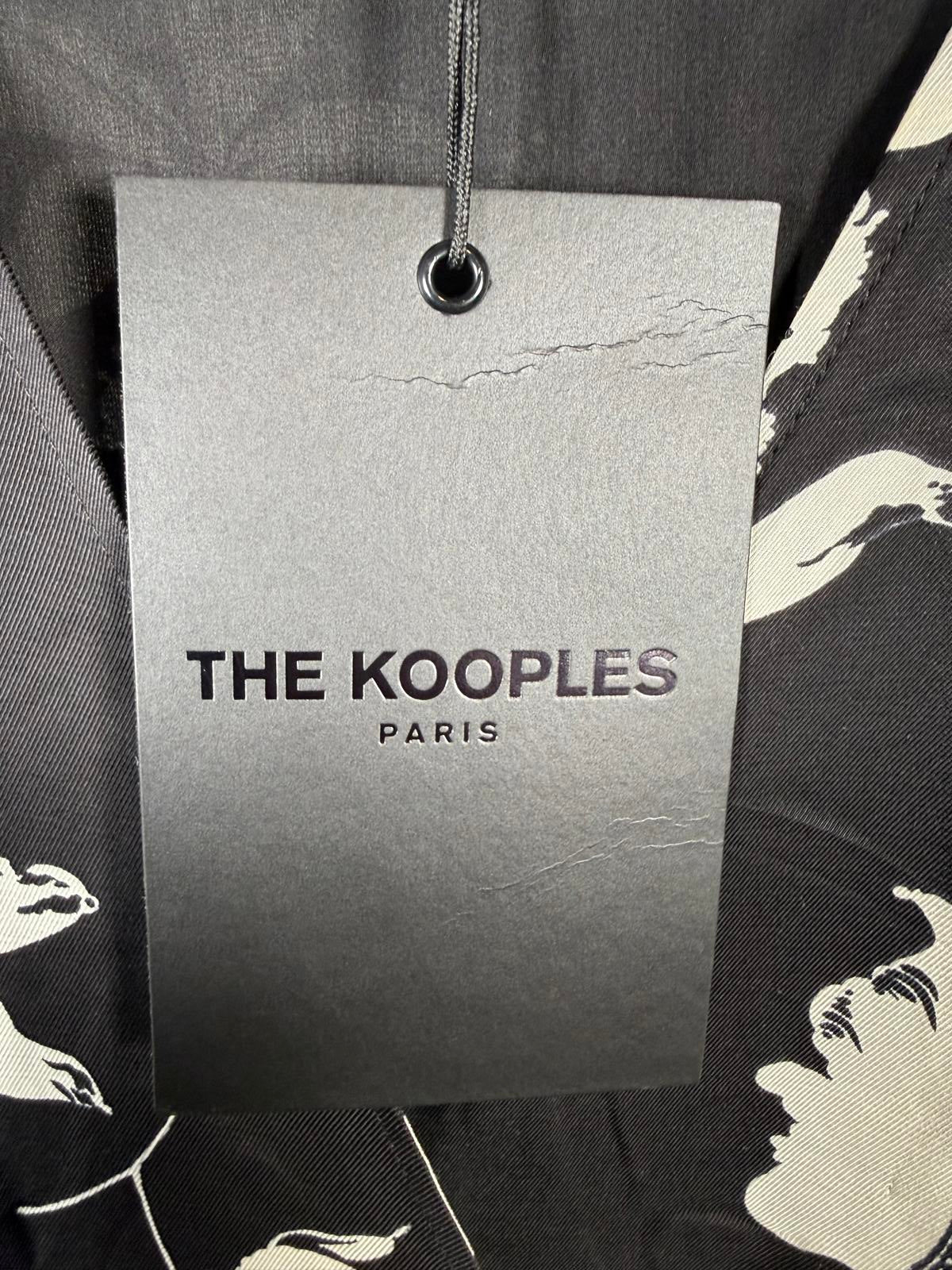 The Kooples Orchid Scarf Black Floral Wrap Dress Size 0 (US XS) NWT