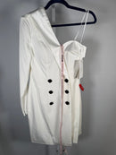 Mac Duggal One Sleeve Tuxedo Dress White Size 2 NWT