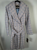 NWT Kathy Ireland Women's Metallic Plaid Belted Long Coat Size Large