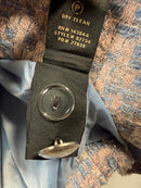 NWT Kathy Ireland Women's Metallic Plaid Belted Long Coat Size Large