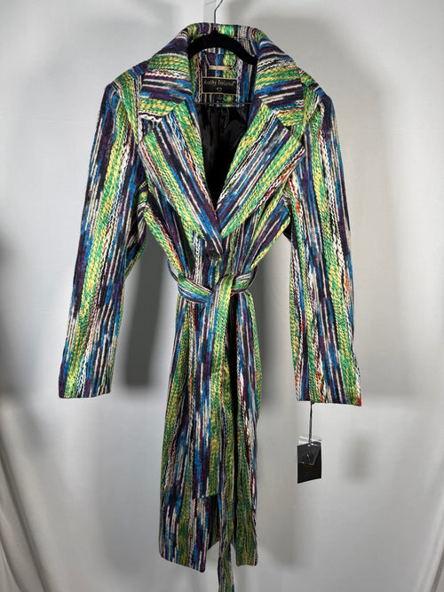 NWT Kathy Ireland Fashion 360 Faux Wool Belted Duster Coat Large