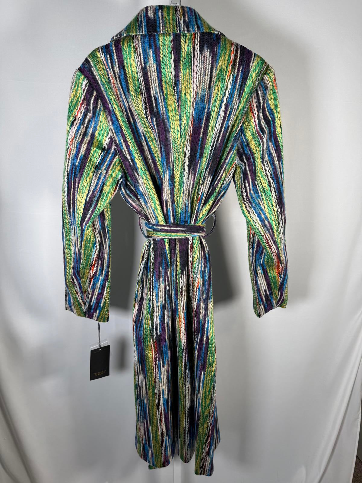 NWT Kathy Ireland Fashion 360 Faux Wool Belted Duster Coat Large