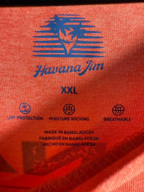NWT Havana Jim Crew Neck Short Sleeve Logo T-Shirt Coral Heather XXL