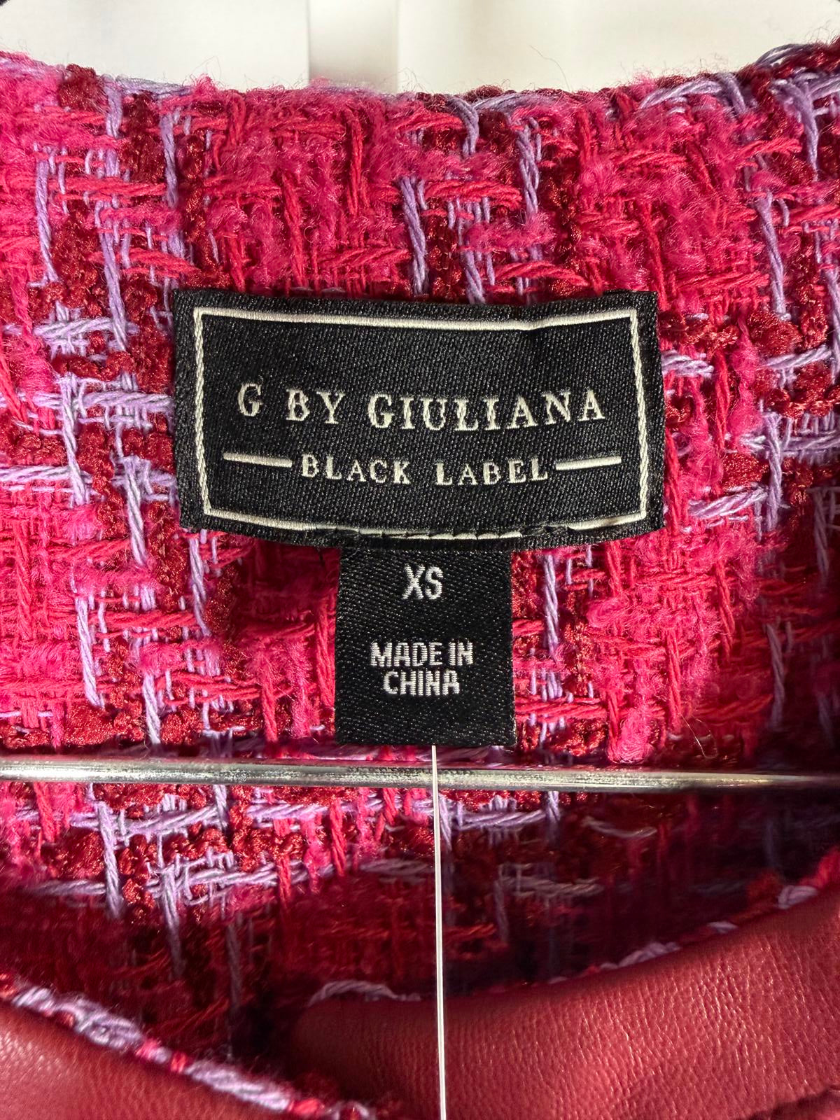NWT G by Giuliana Black Label Timeless Tweed Jacket Pink Size XS